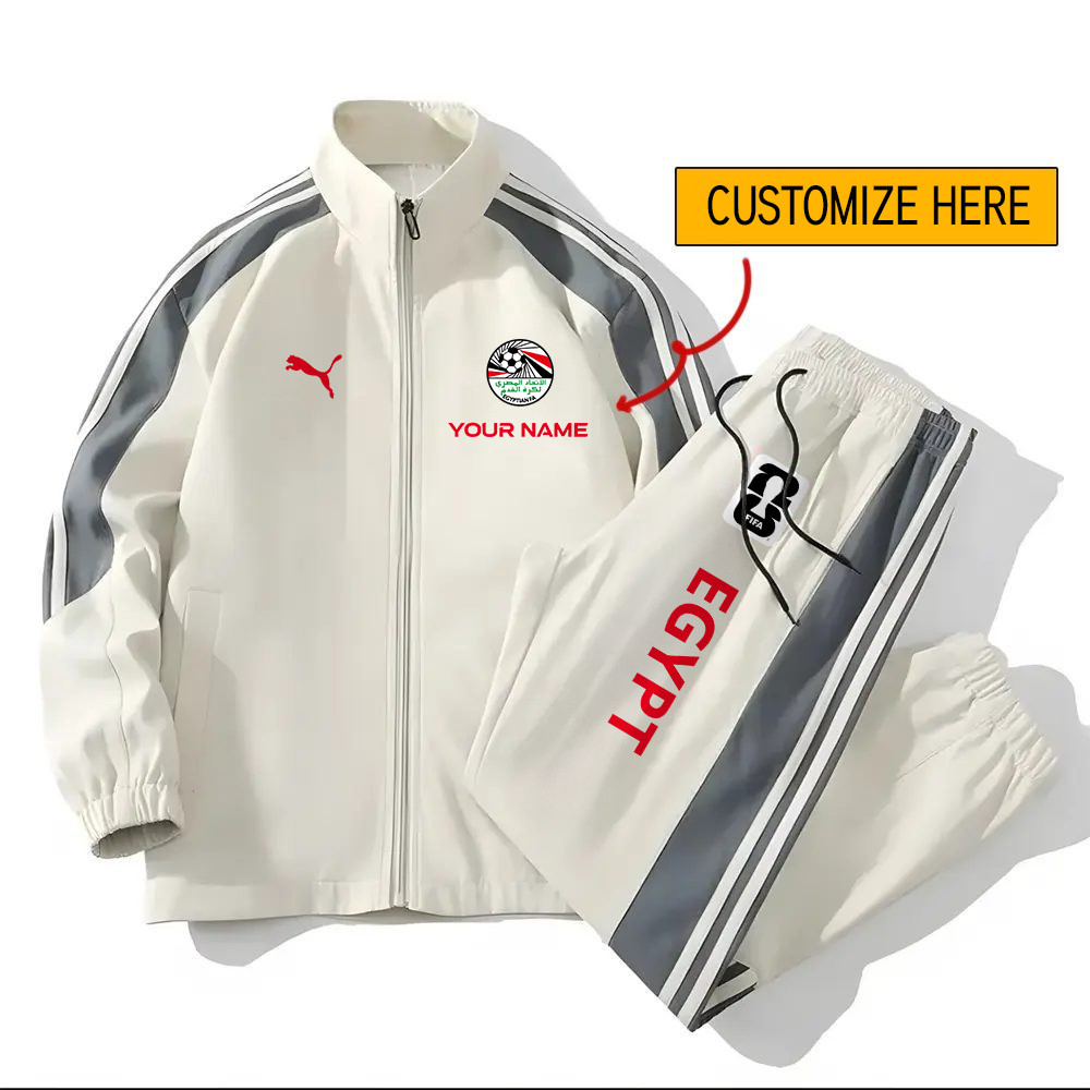 Egypt World Cup 2026 Sportswear Set – Jacket & Pants - Customized Name - Jersey Teams