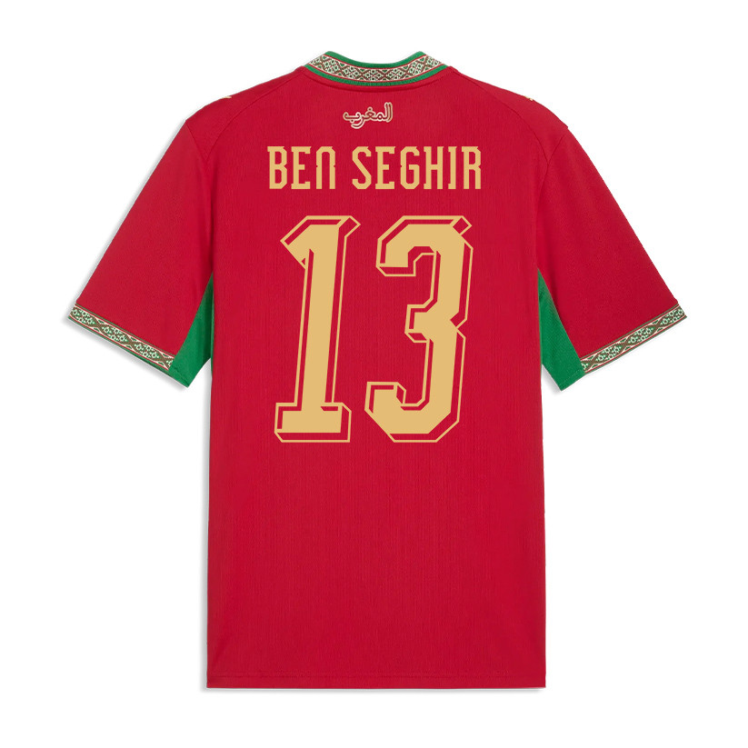 Eliesse Ben Seghir 13 Morocco National Team 2026 Home Jersey - Red, Men - Jersey Teams