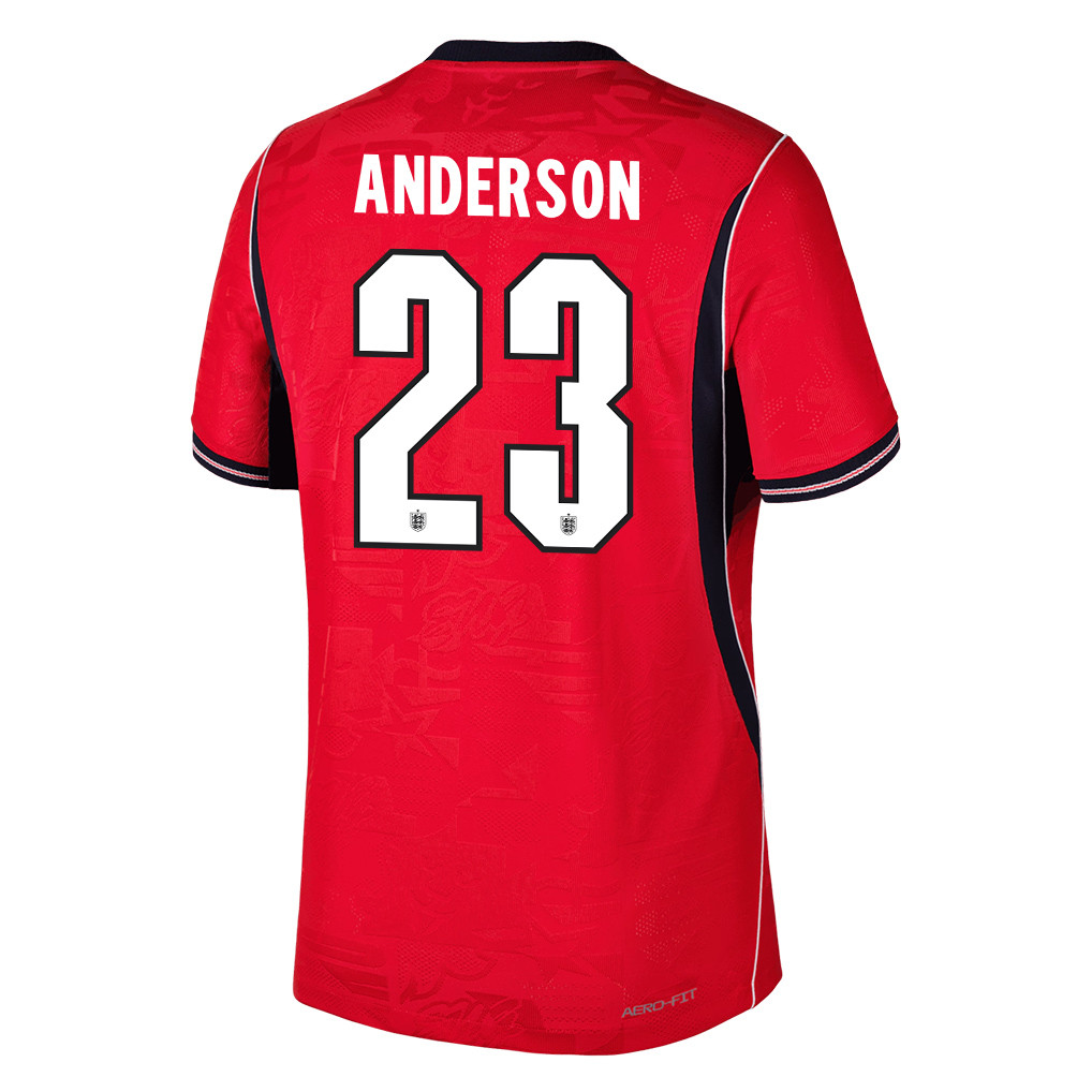 Elliot Anderson 23 England National Team 2026 x World Cup Patch Away Jersey - Red, Men - Jersey Teams
