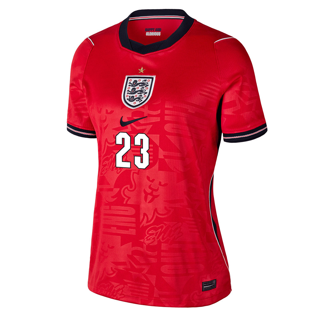 Elliot Anderson 23 Women's England National Team 2026 Away Jersey - Red - Jersey Teams