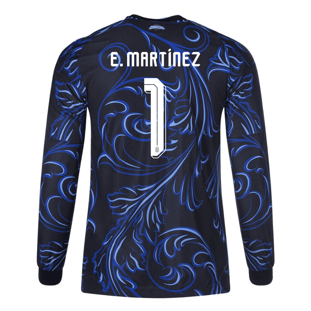 Emiliano Martínez 1 Argentina 2026 Away Long Sleeve Jersey - Black - Jersey Teams