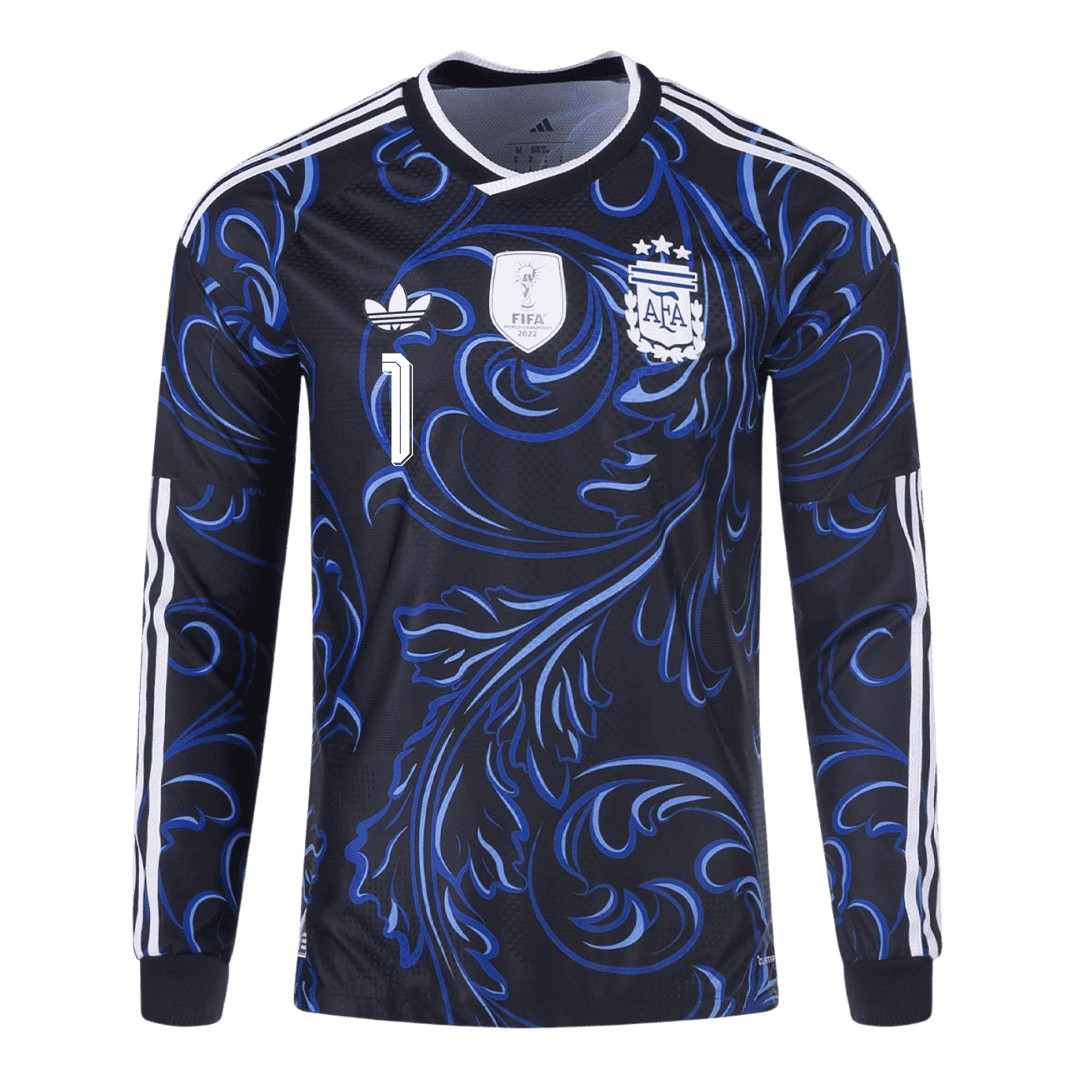 Emiliano Martínez 1 Argentina 2026 Away Long Sleeve Jersey - Black - Jersey Teams