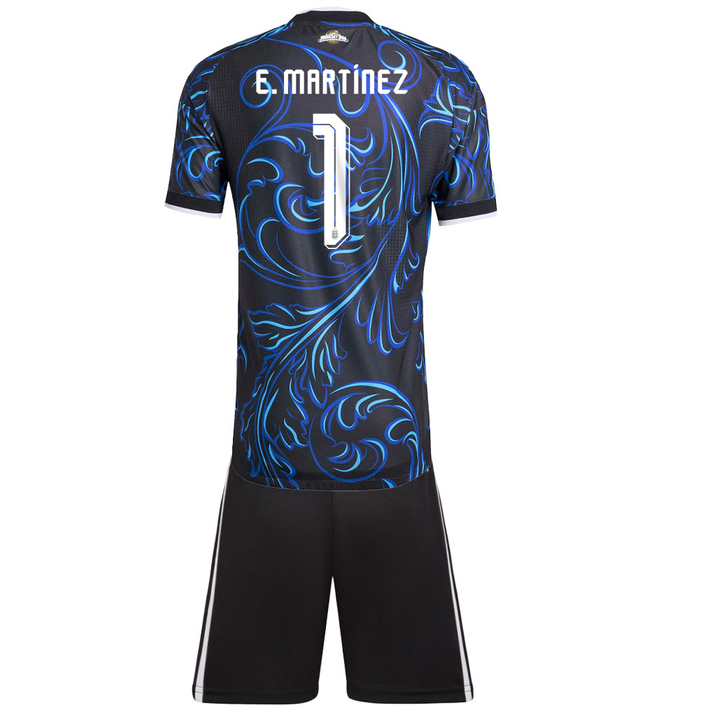 Emiliano Martínez 1 Argentina 2026 Away Men Jersey & Shorts Set – Black - Jersey Teams