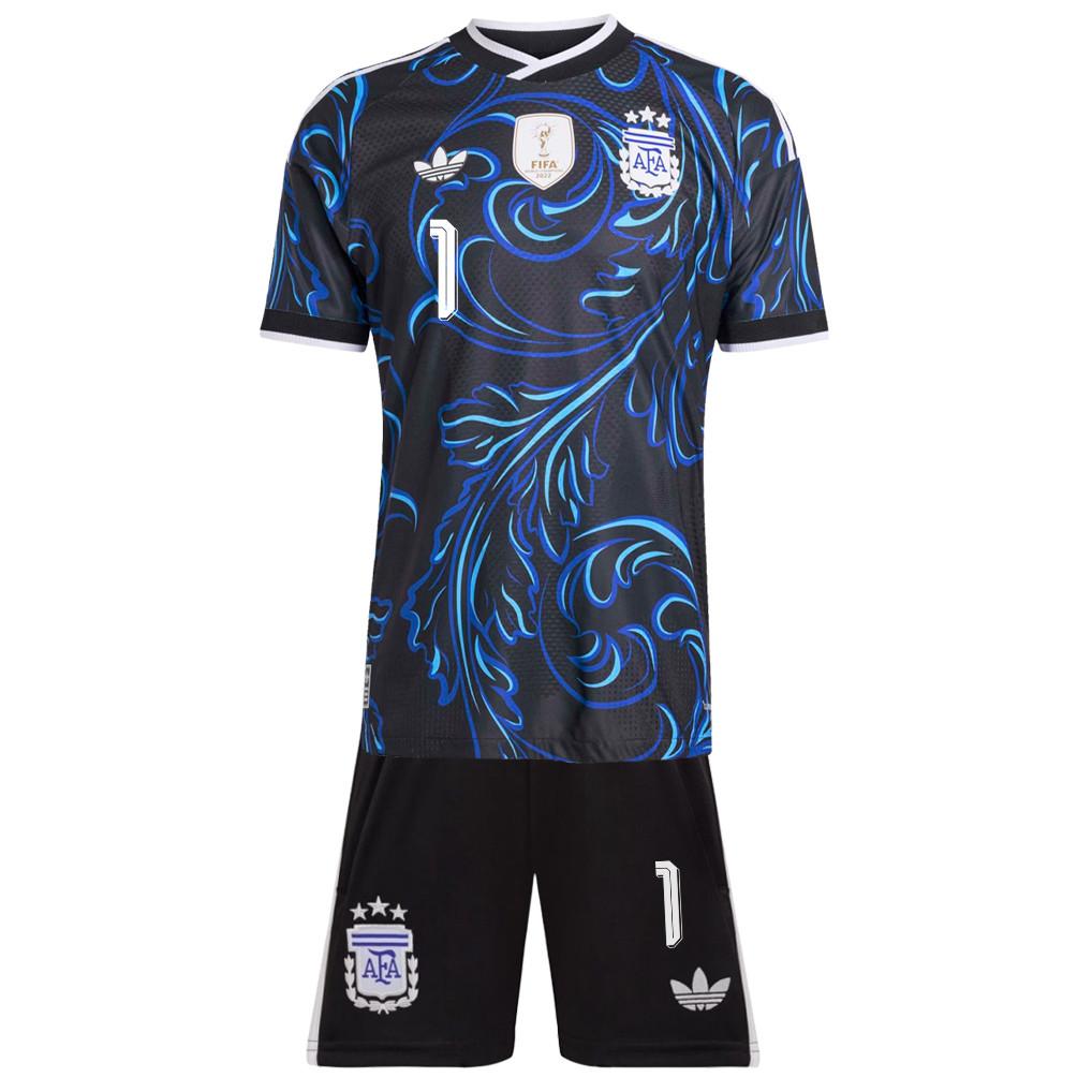 Emiliano Martínez 1 Argentina 2026 Away Men Jersey & Shorts Set – Black - Jersey Teams