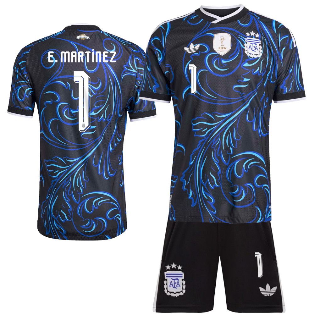 Emiliano MartÃnez 1 Argentina 2026 Away Men Jersey & Shorts Set – Black - Jersey Teams