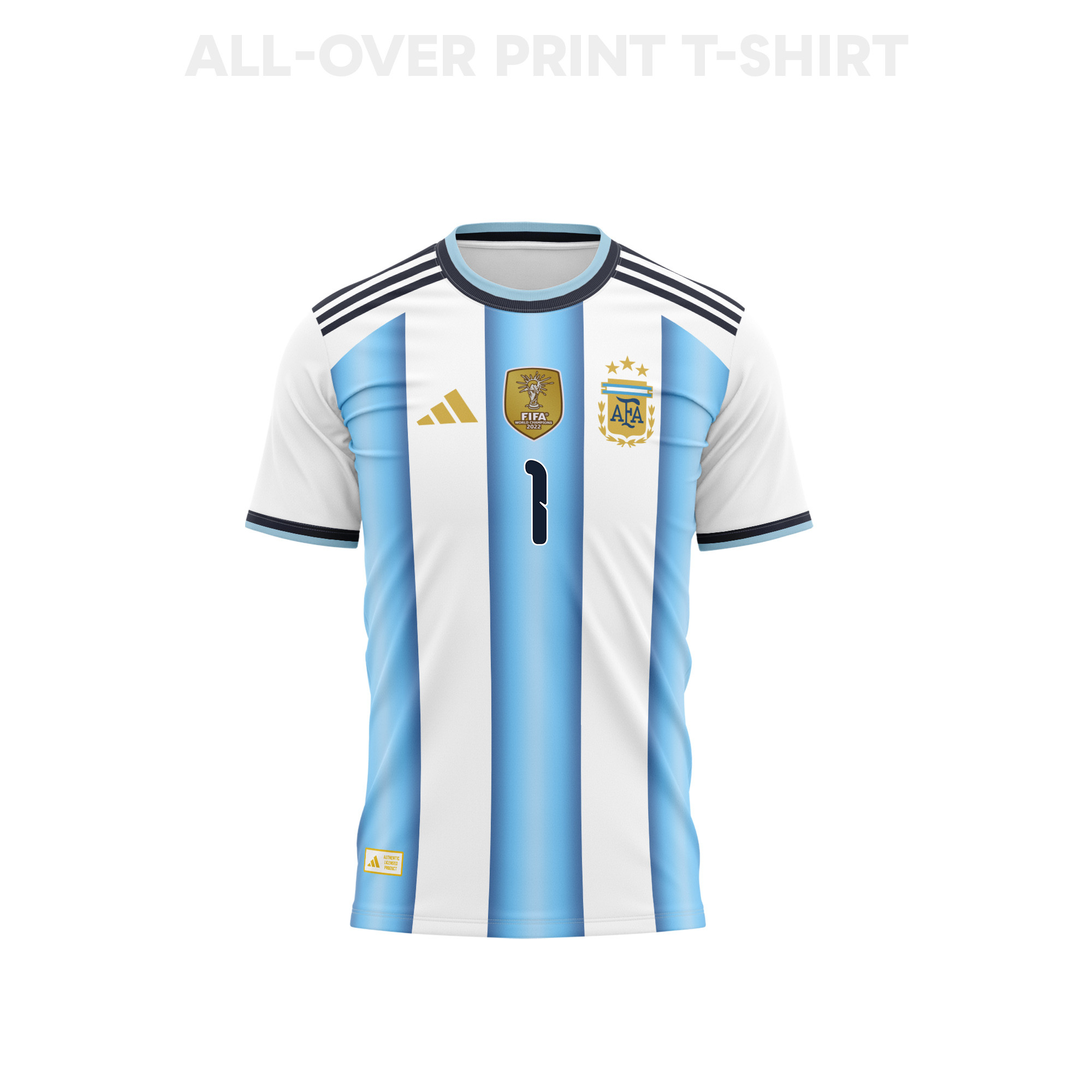 Emiliano Martínez 1 Youth Argentina 2026 Home 3D T-shirt Fully Printed – White - Jersey Teams