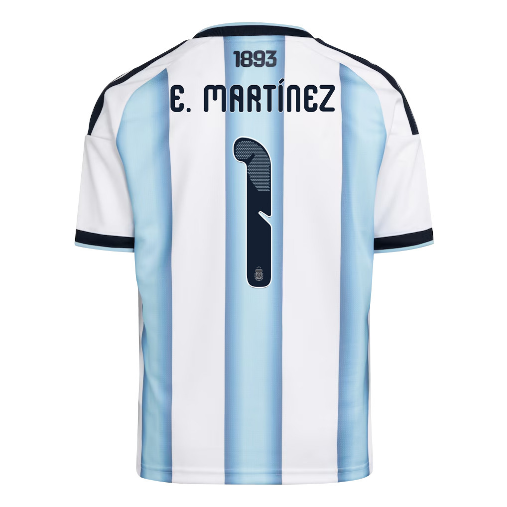 Emiliano Martínez 1 Youth Argentina National Team 2026 Home Jersey - White - Jersey Teams