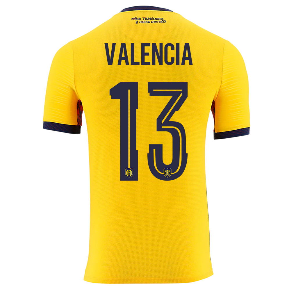 Enner Valencia 13 Ecuador National Team 2026 Home Jersey - Yellow, Men - Jersey Teams