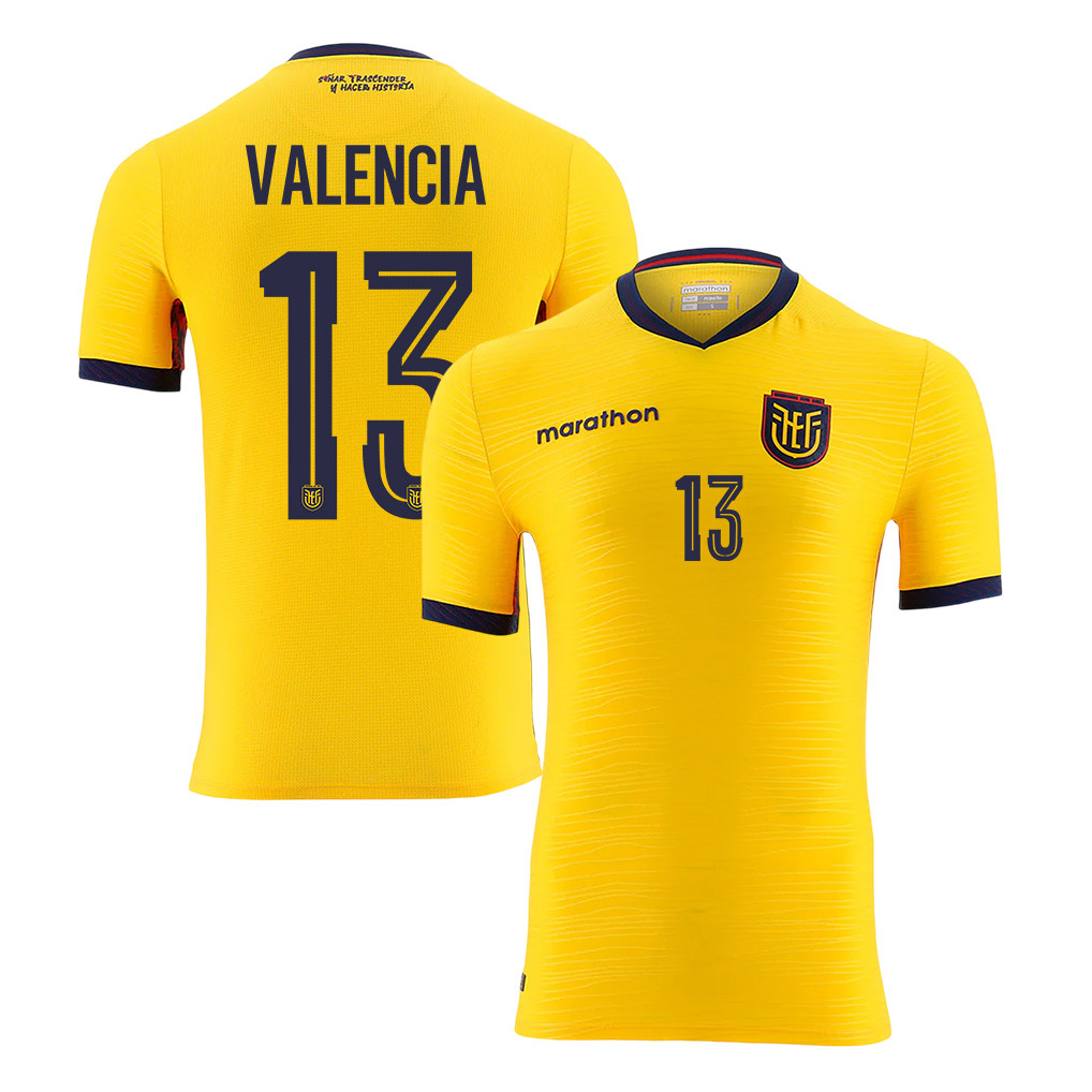 Enner Valencia 13 Ecuador National Team 2026 Home Jersey - Yellow, Men - Jersey Teams