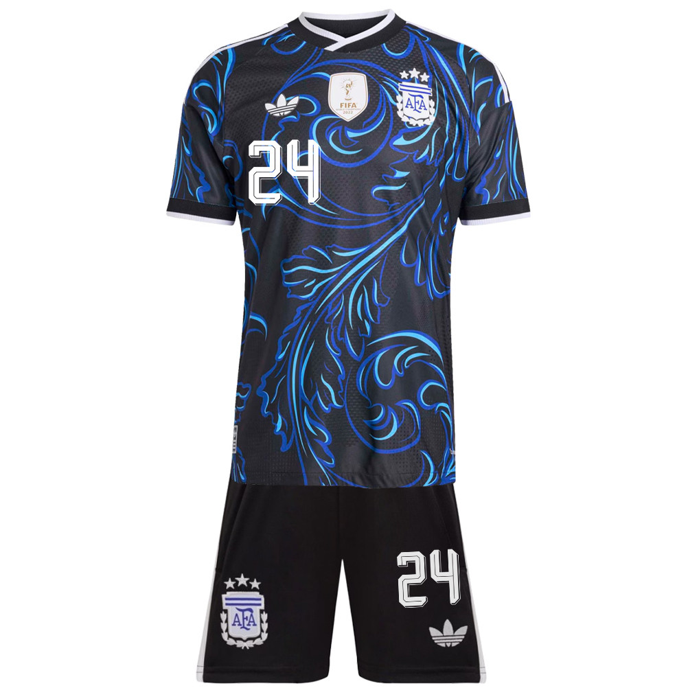 Enzo Fernández 24 Argentina 2026 Away Men Jersey & Shorts Set – Black - Jersey Teams