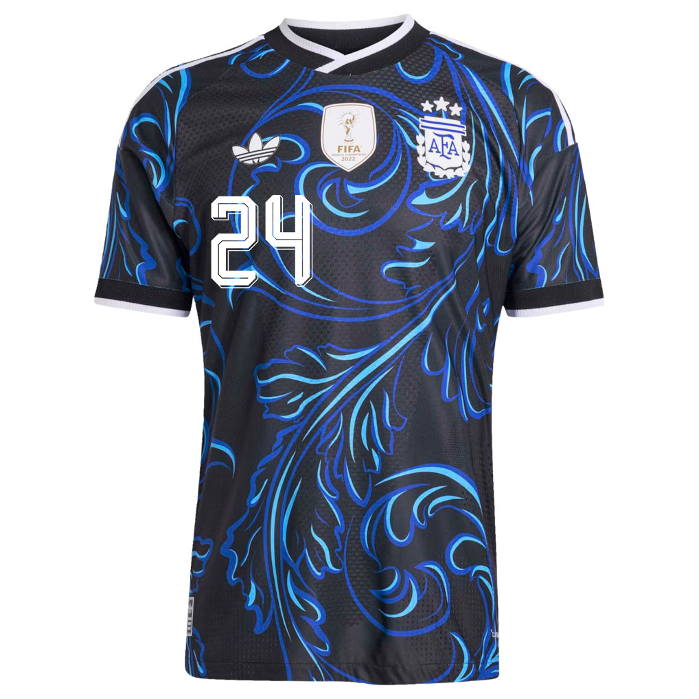 Enzo Fernández 24 Argentina National Team 2026 x World Cup Patch Away Jersey – Black, Men – Jersey Teams