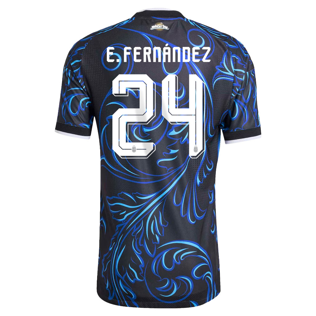 Enzo Fernández 24 Argentina National Team 2026 x World Cup Patch Away Jersey - Black, Men - Jersey Teams