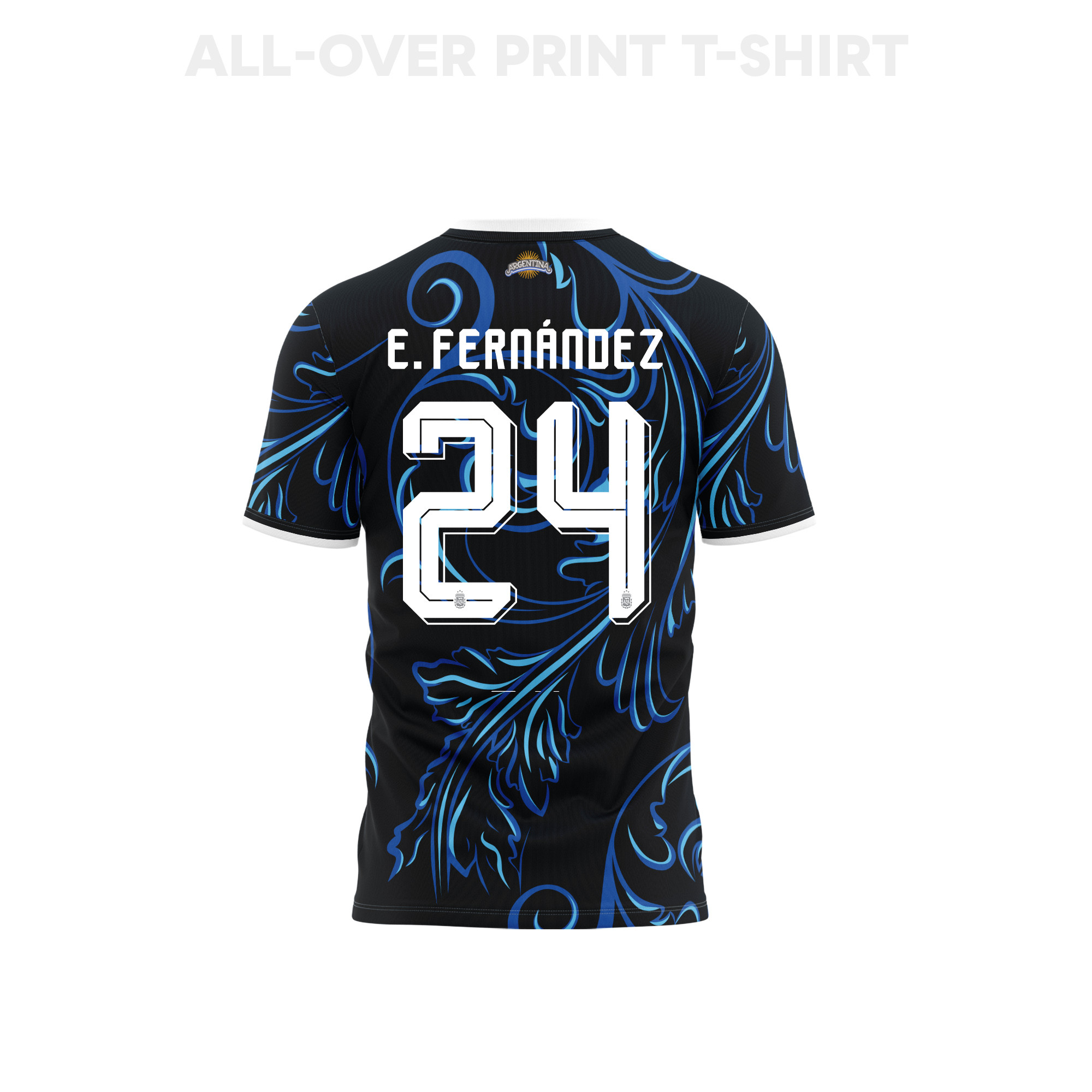 Enzo Fernández 24 Youth Argentina 2026 Away 3D T-shirt Fully Printed – Black - Jersey Teams