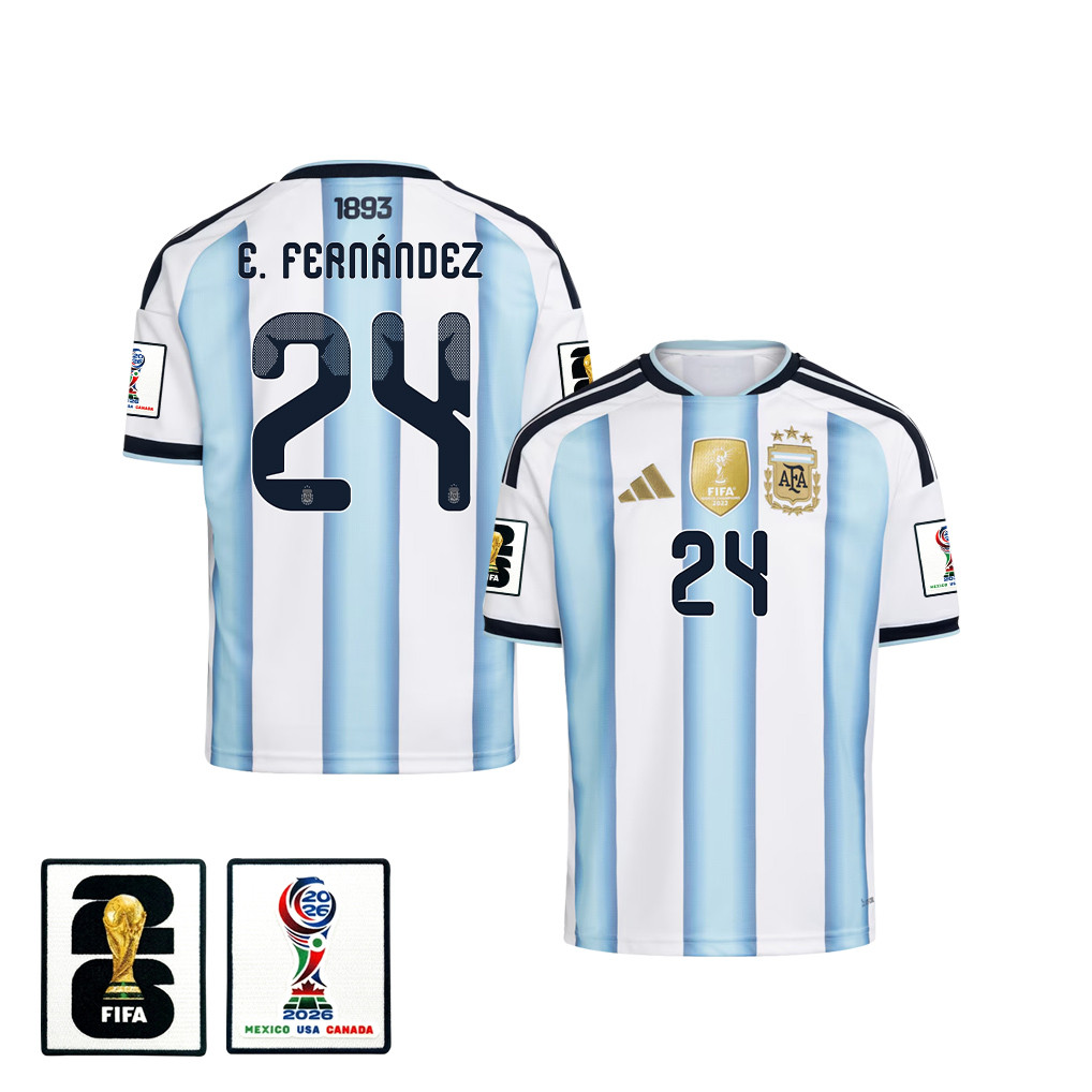 Enzo Fernández 24 Youth Argentina National Team 2026 Home Jersey – White – Jersey Teams