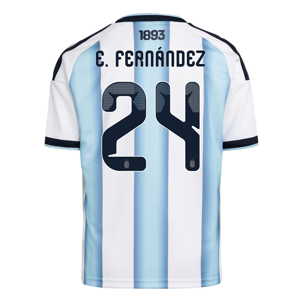 Enzo Fernández 24 Youth Argentina National Team 2026 Home Jersey - White - Jersey Teams