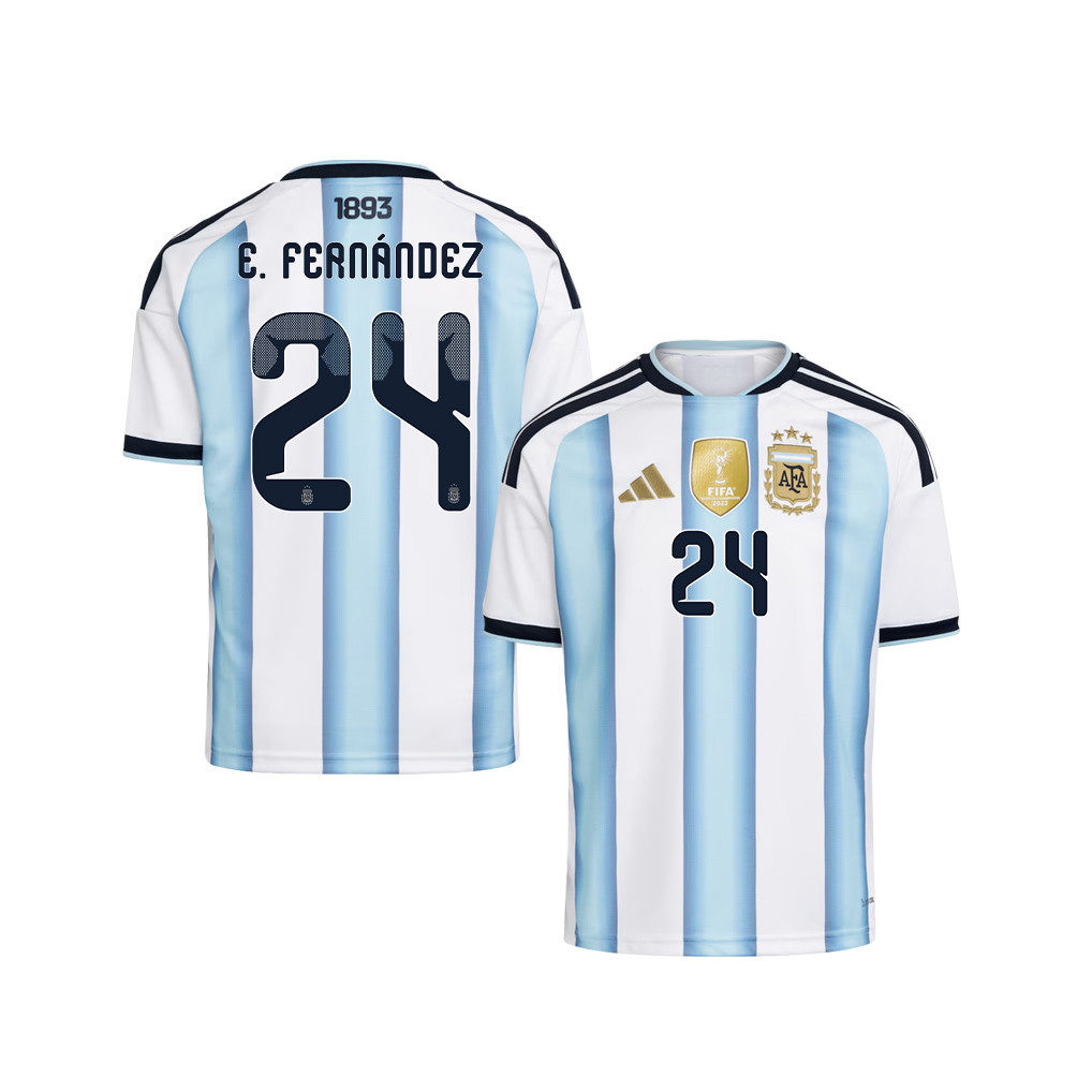 Enzo Fernández 24 Youth Argentina National Team 2026 Home Jersey - White - Jersey Teams