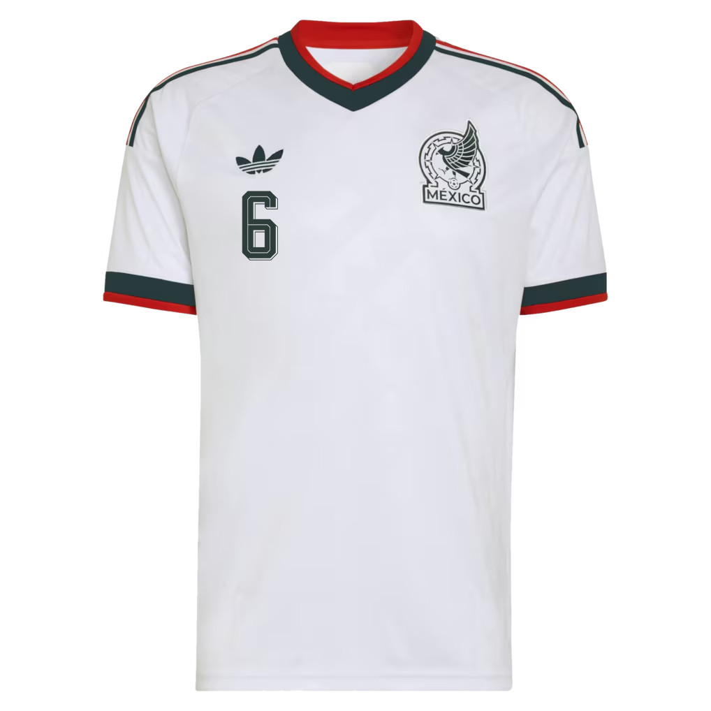 Erik Lira 6 Mexico National Team 2026 Away Jersey - White, Men - Jersey Teams