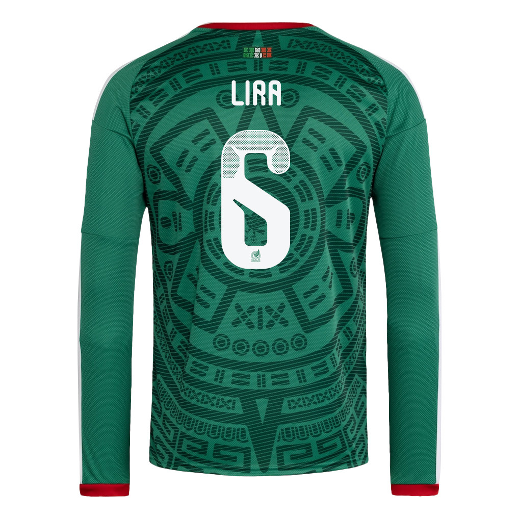 Erik Lira 6 Mexico National Team 2026 Home Long Sleeve Jersey - Green - Jersey Teams