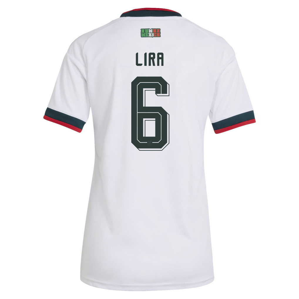 Erik Lira 6 Women's Mexico National Team 2026 Away Jersey - White - Jersey Teams