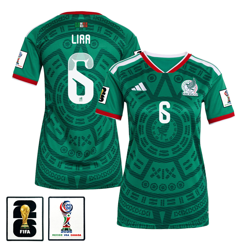 Erik Lira 6 Women's Mexico National Team 2026 Home Jersey - Green - Jersey Teams