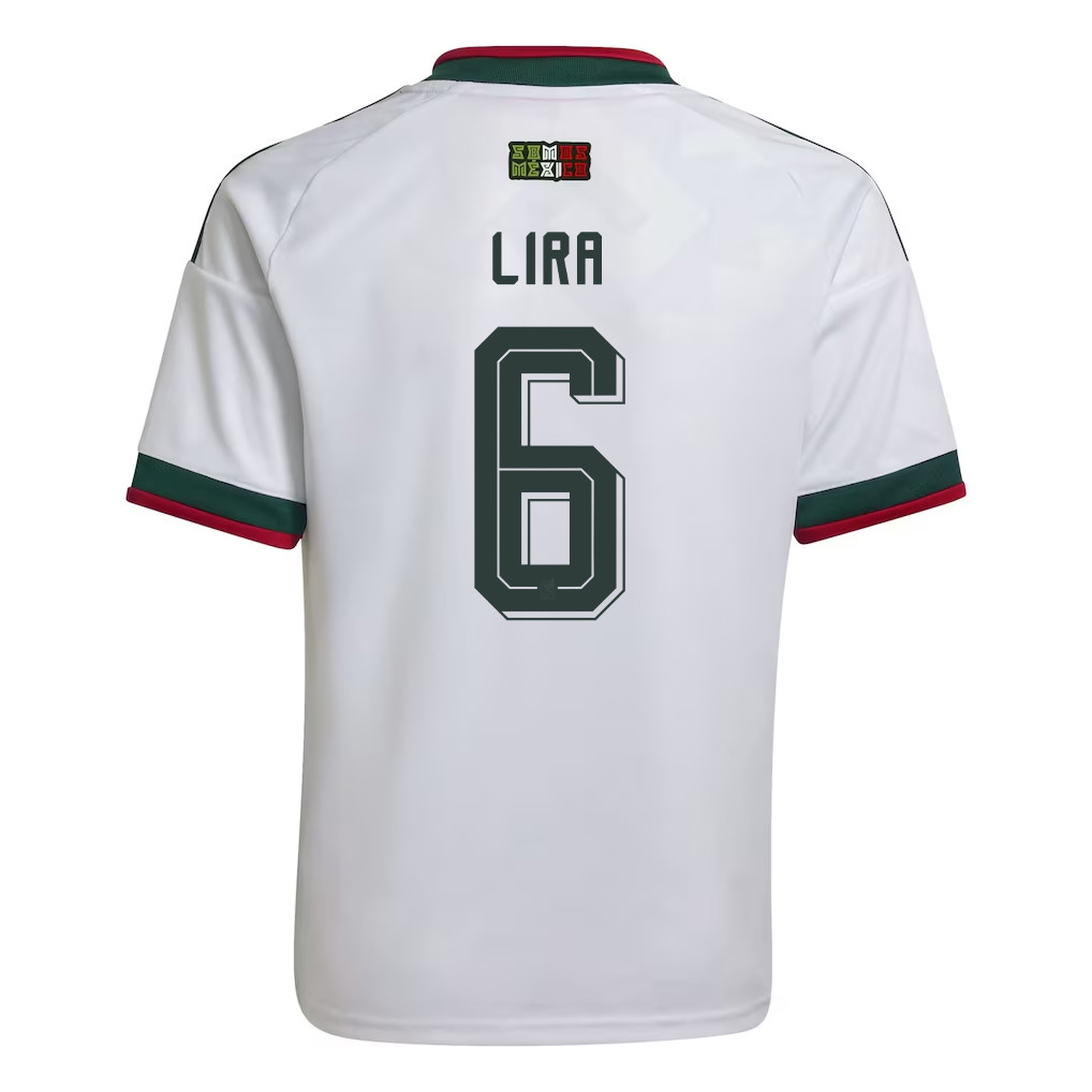Erik Lira 6 Youth Mexico National Team 2026 Away Jersey - White - Jersey Teams