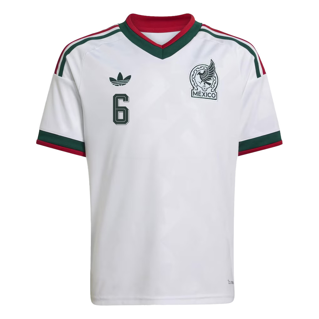 Erik Lira 6 Youth Mexico National Team 2026 Away Jersey - White - Jersey Teams