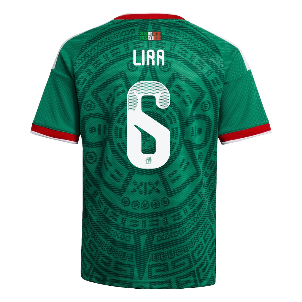 Erik Lira 6 Youth Mexico National Team 2026 Home Jersey - Green - Jersey Teams