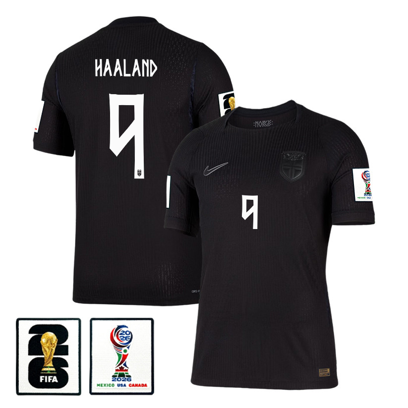 Erling Haaland 9 Norway National Team 2026 Away Jersey - Black, Men - Jersey Teams