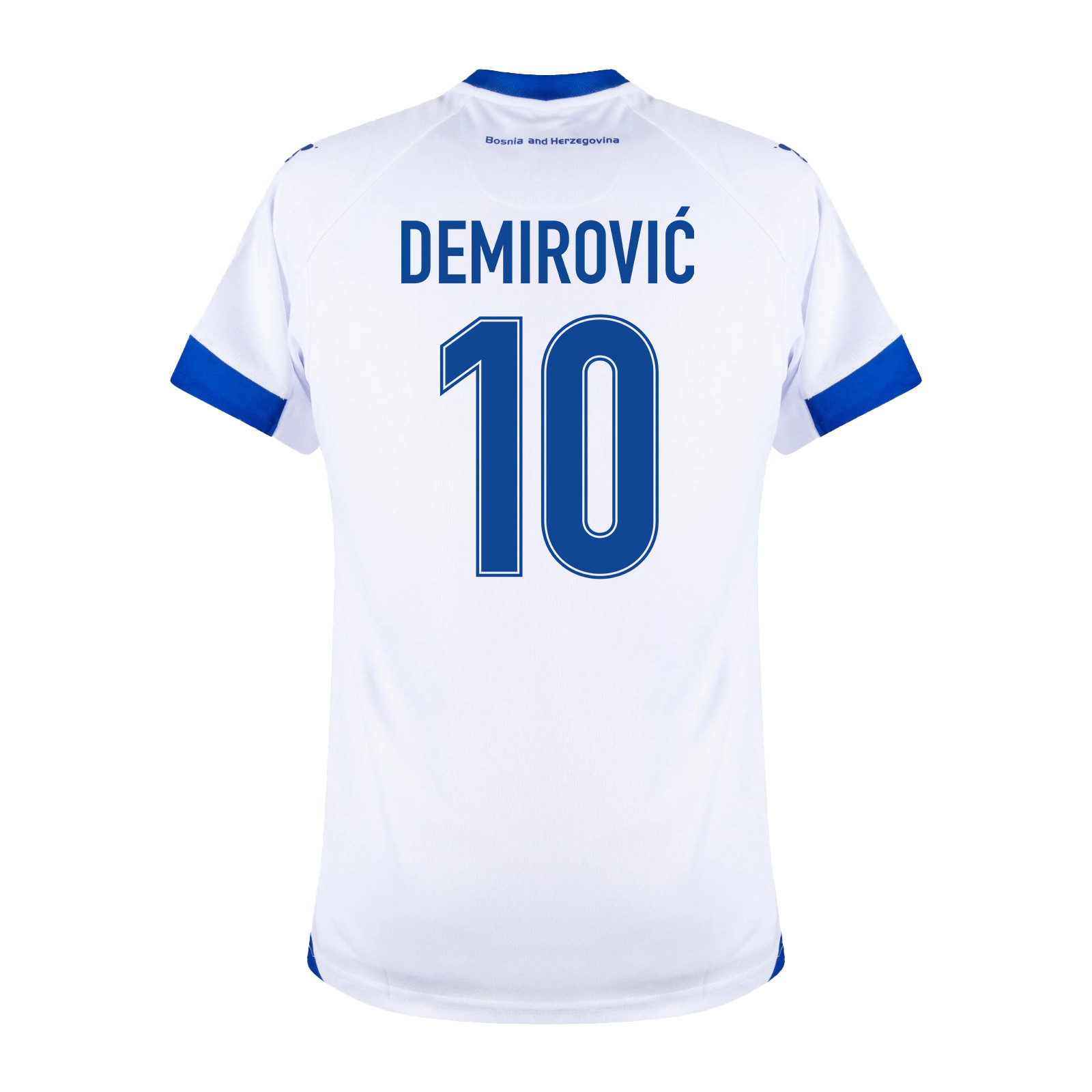 Ermedin Demirović 10 Bosnia and Herzegovina 2026 Away Jersey - White, Men - Jersey Teams