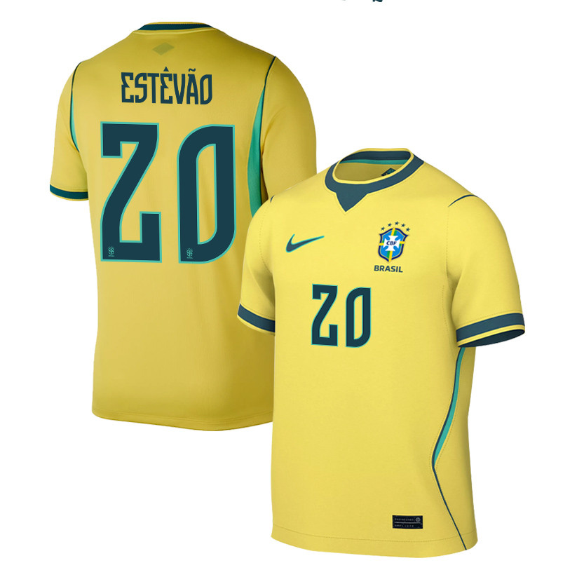 Estêvão 20 Brazil National Team 2026 Home Jersey - Yellow, Men - Jersey Teams