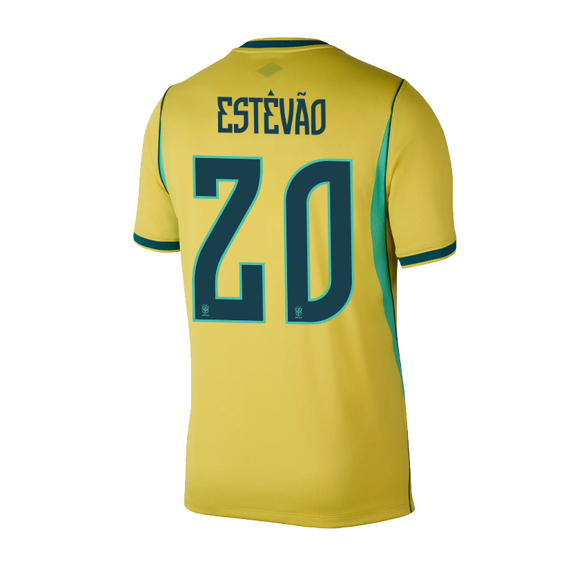 Estêvão 20 Brazil National Team 2026 x World Cup Patch Home Jersey - Yellow, Men - Jersey Teams