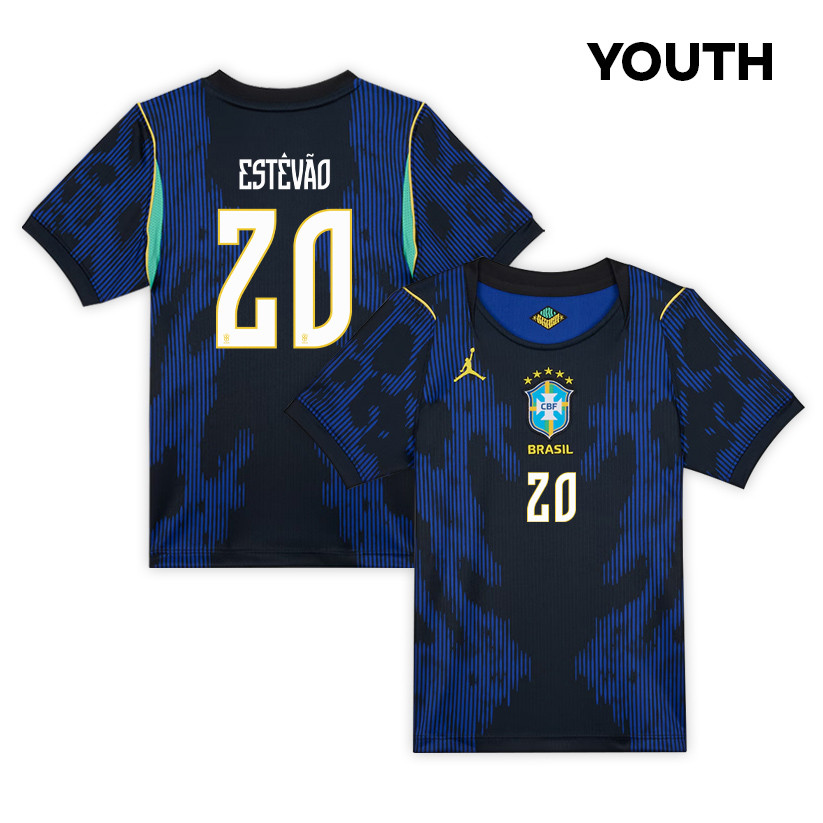 Estêvão 20 Brazil National Team 2026 Youth Away Jersey - Blue - Jersey Teams