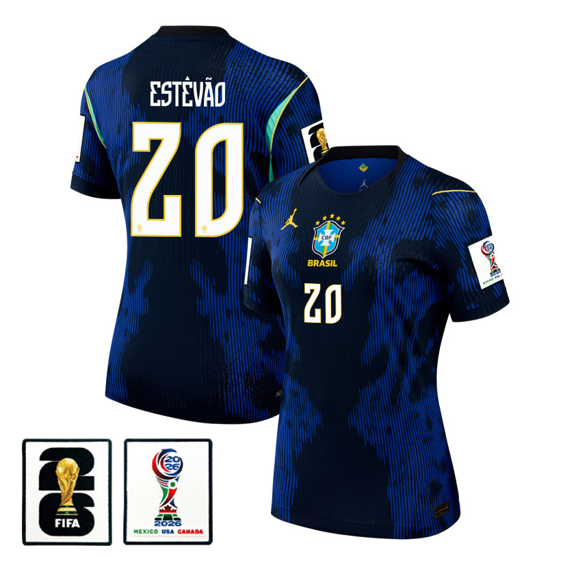 Estêvão 20 Women’s Brazil National Team 2026 Away Jersey – Blue – Jersey Teams