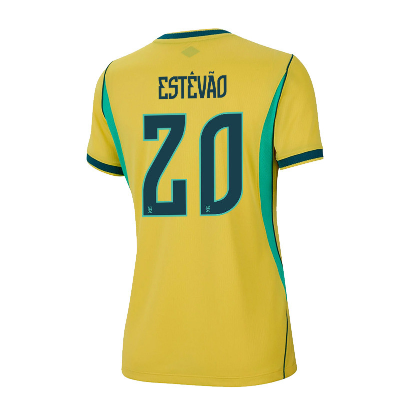 Estêvão 20 Women's Brazil National Team 2026 Home Jersey - Yellow - Jersey Teams