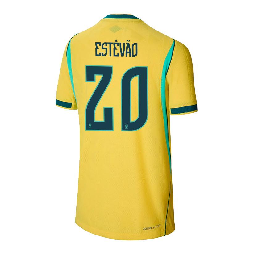 Estêvão 20 Youth Brazil National Team 2026 Home Jersey - Yellow - Jersey Teams