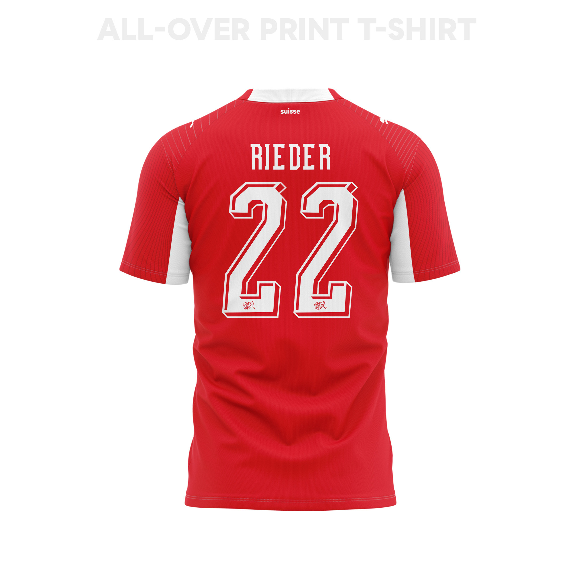 Fabian Rieder 22 Youth Switzerland 2026 Home 3D T-shirt Fully Printed – Red - Jersey Teams