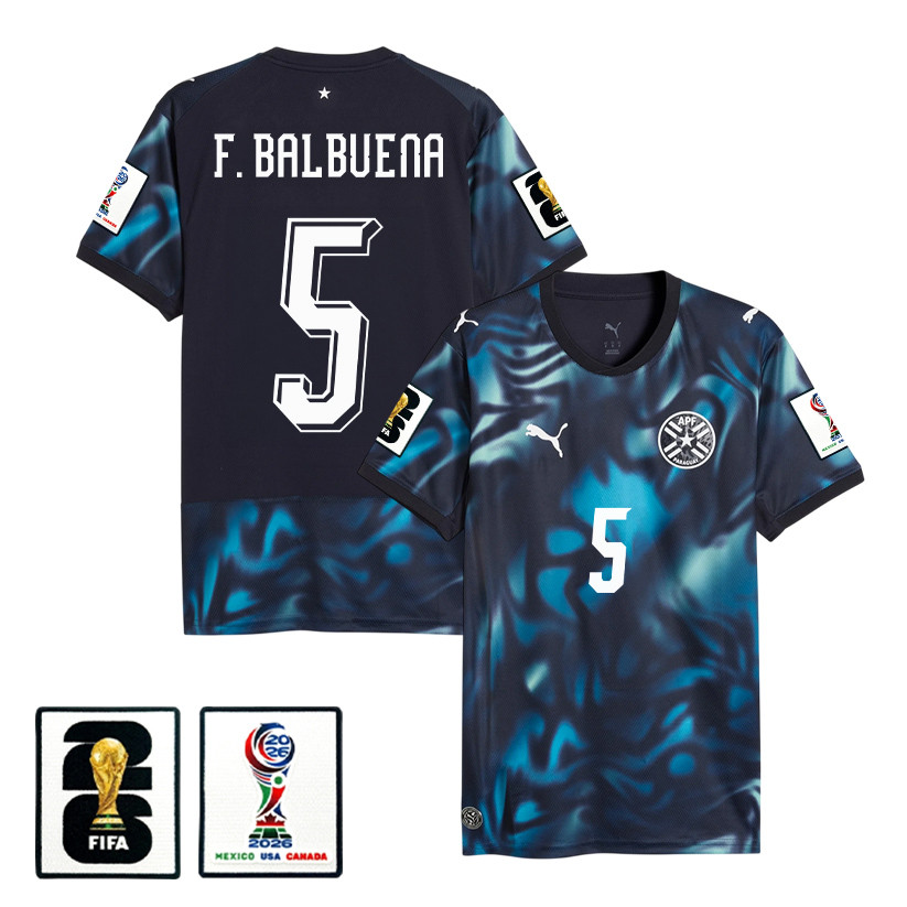 Fabián Balbuena 5 Paraguay National Team 2026 Away Jersey - Navy, Men - Jersey Teams