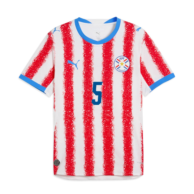 Fabián Balbuena 5 Youth Paraguay National Team 2026 Home Jersey - White/Red - Jersey Teams