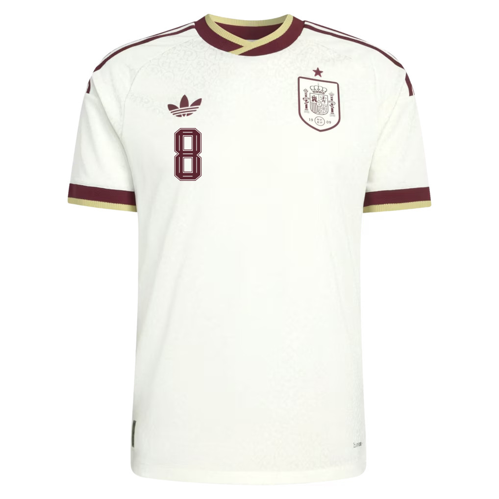 Fabián Ruiz 8 Spain National Team 2026 Away Jersey – White, Men – Jersey Teams