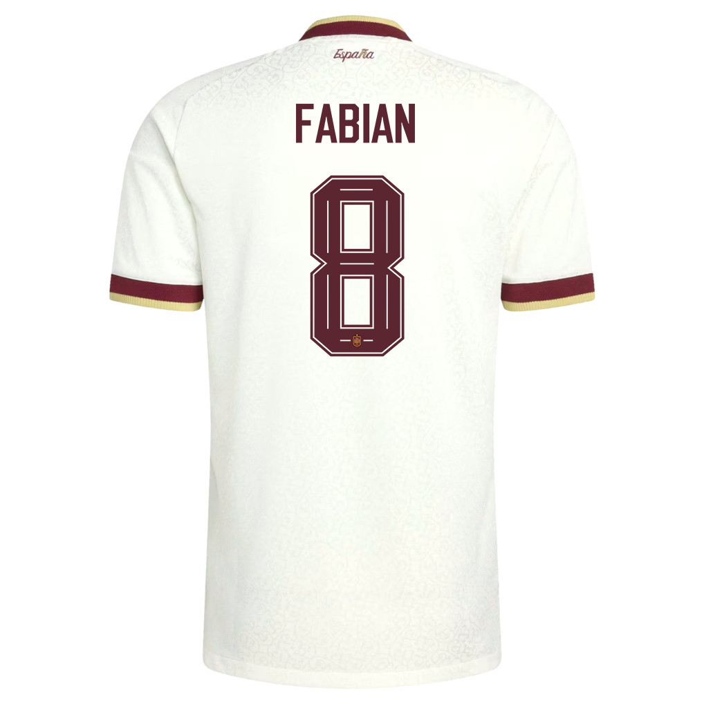 Fabián Ruiz 8 Spain National Team 2026 Away Jersey - White, Men - Jersey Teams
