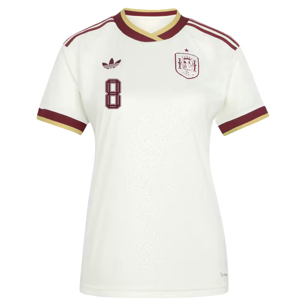 Fabián Ruiz 8 Women's Spain National Team 2026 Away Jersey - White - Jersey Teams