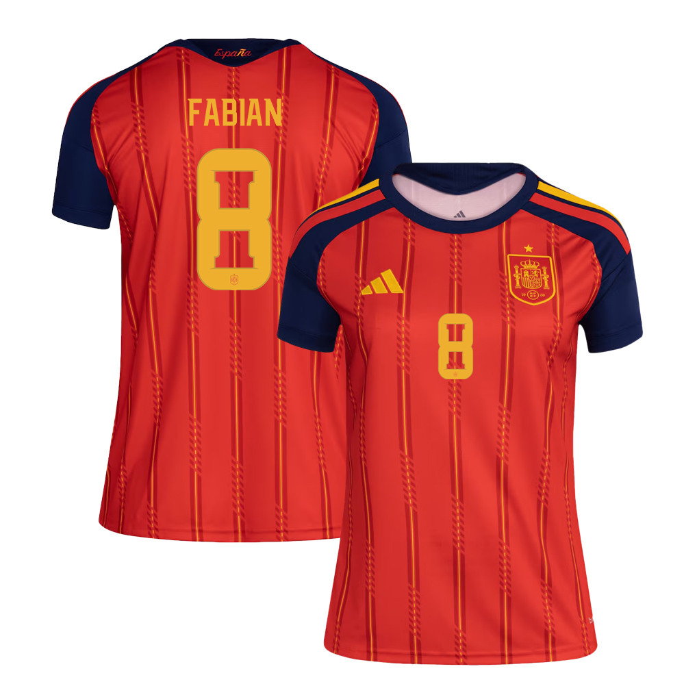 Fabián Ruiz 8 Women's Spain National Team 2026 Home Jersey - Red - Jersey Teams