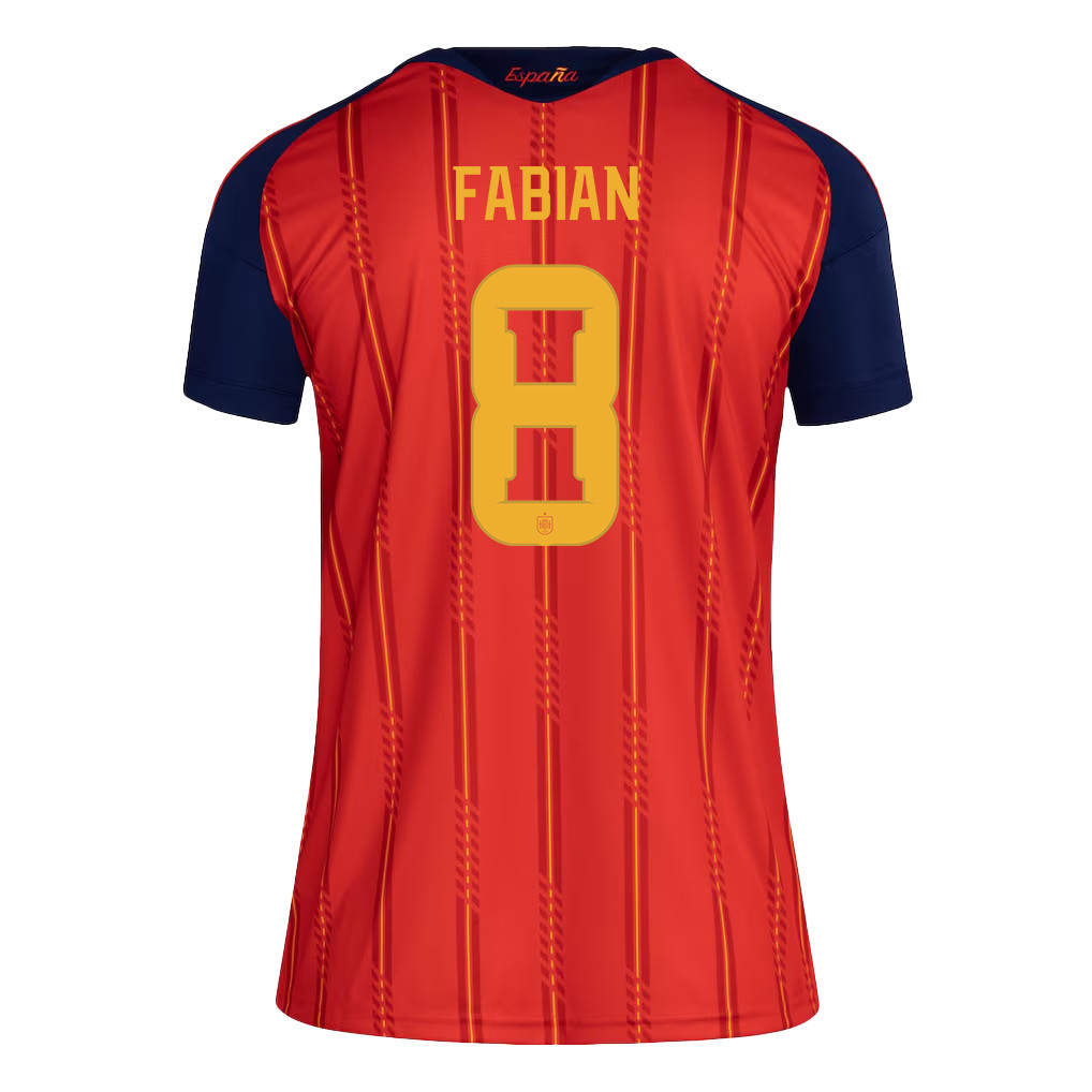 Fabián Ruiz 8 Women's Spain National Team 2026 Home Jersey - Red - Jersey Teams