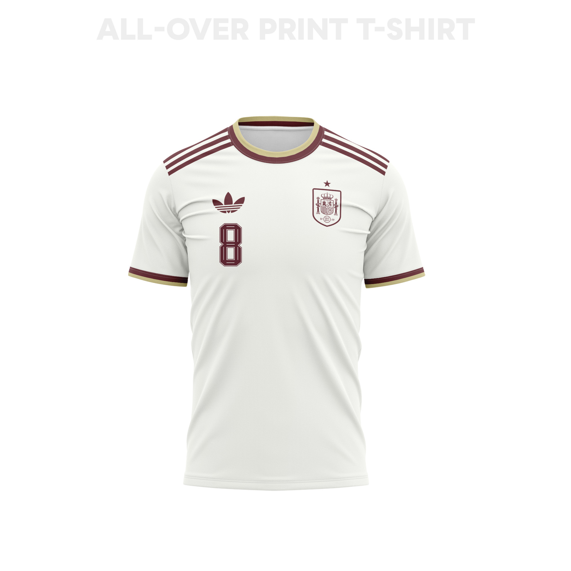 Fabián Ruiz 8 Youth Spain 2026 Away 3D T-shirt Fully Printed – White - Jersey Teams