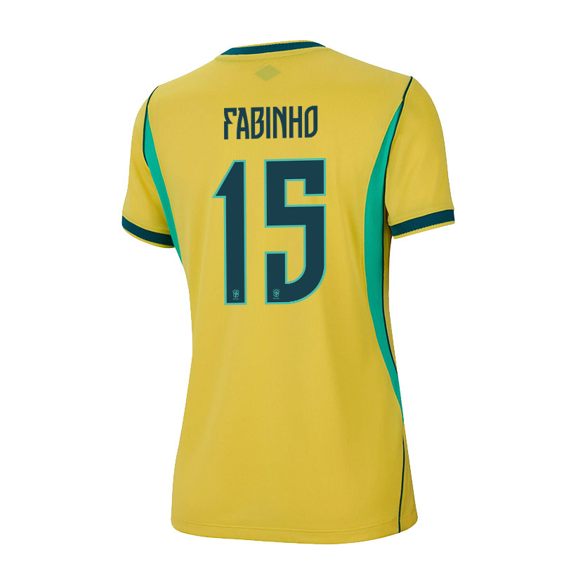 Fabinho 15 Women's Brazil National Team 2026 Home Jersey - Yellow - Jersey Teams