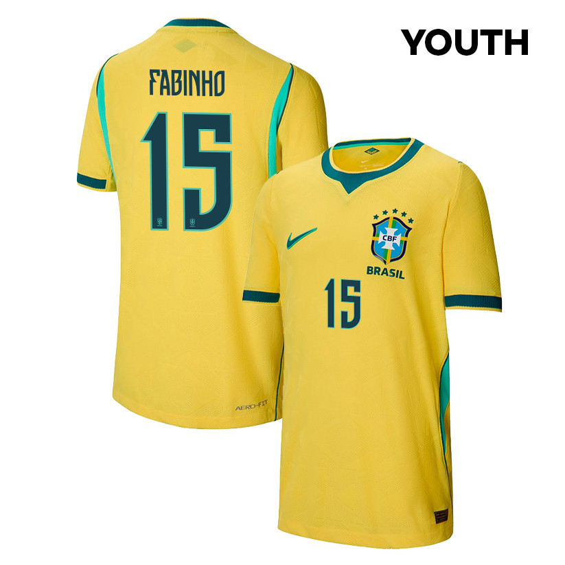 Fabinho 15 Youth Brazil National Team 2026 Home Jersey - Yellow - Jersey Teams