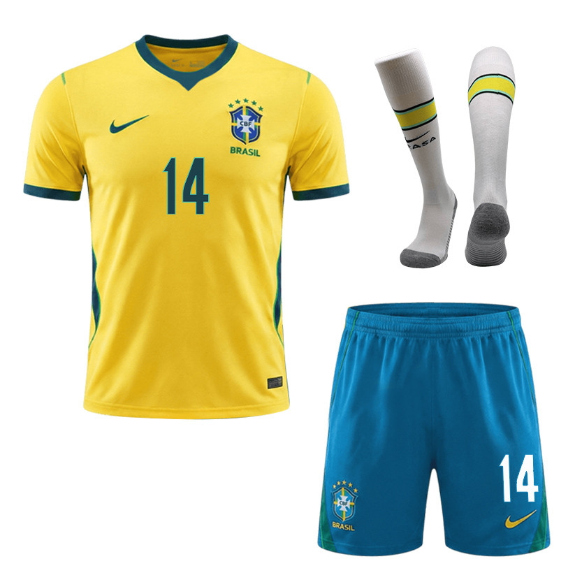 FabrÃcio Bruno 14 Brazil 2026 Home Men Kit Set – Yellow - Jersey Teams