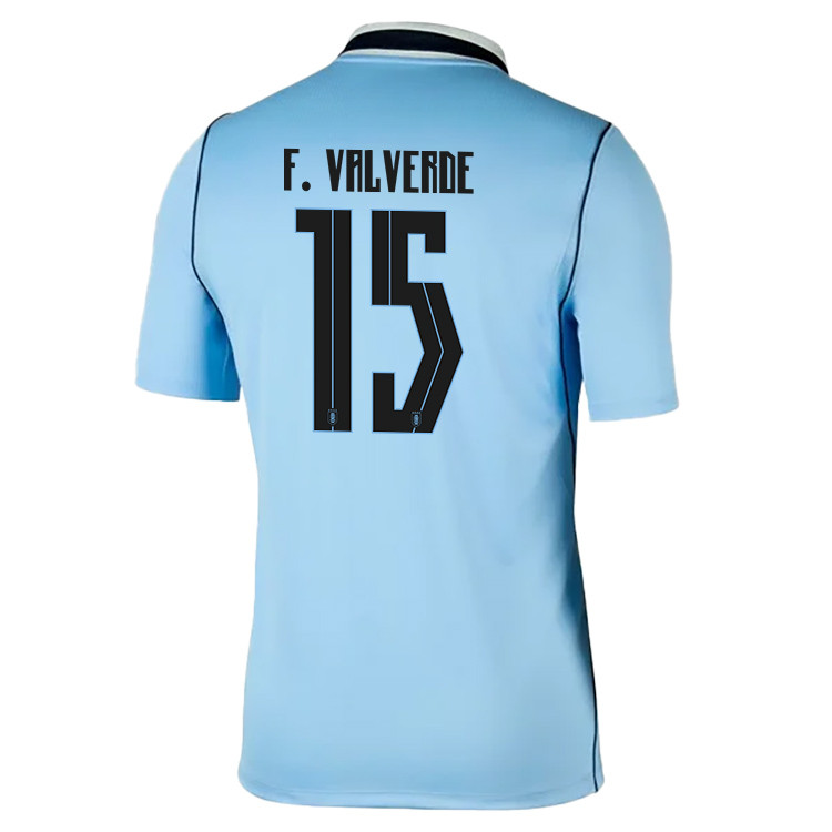 Federico Valverde 15 Uruguay National Team 2026 x World Cup Patch Home Jersey - Blue, Men - Jersey Teams
