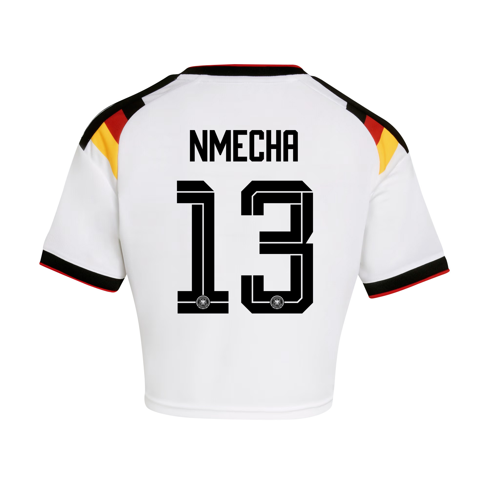 Felix Nmecha 13 Germany 2026 Home Women’s Cropped Jersey - White - Jersey Teams