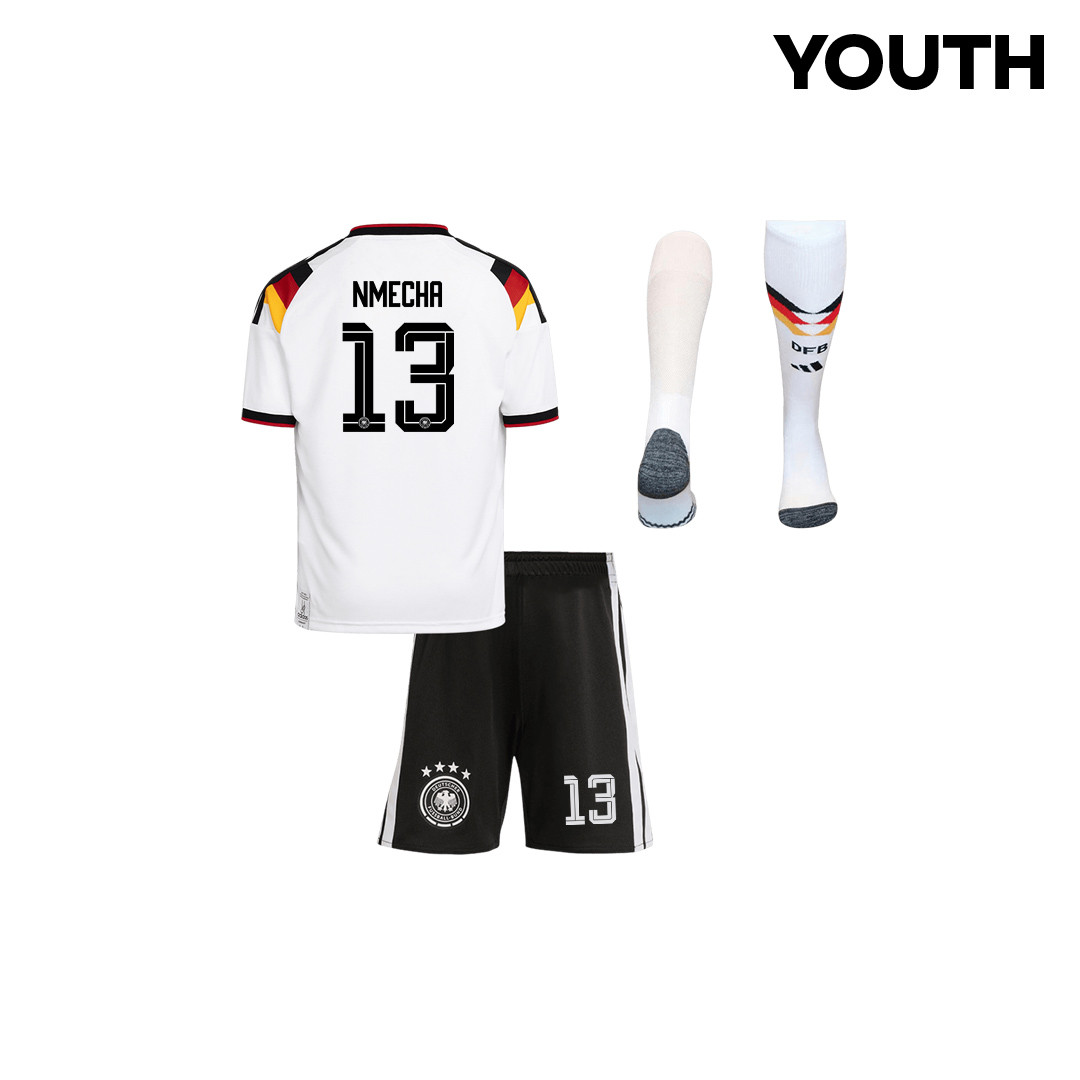Felix Nmecha 13 Germany 2026 Youth Home Kit Set – White - Jersey Teams